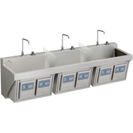Elkay Elkay Manual Triple Station Scrub Sink W/ Knee Activated Soap/Water EWSF39026KWSC